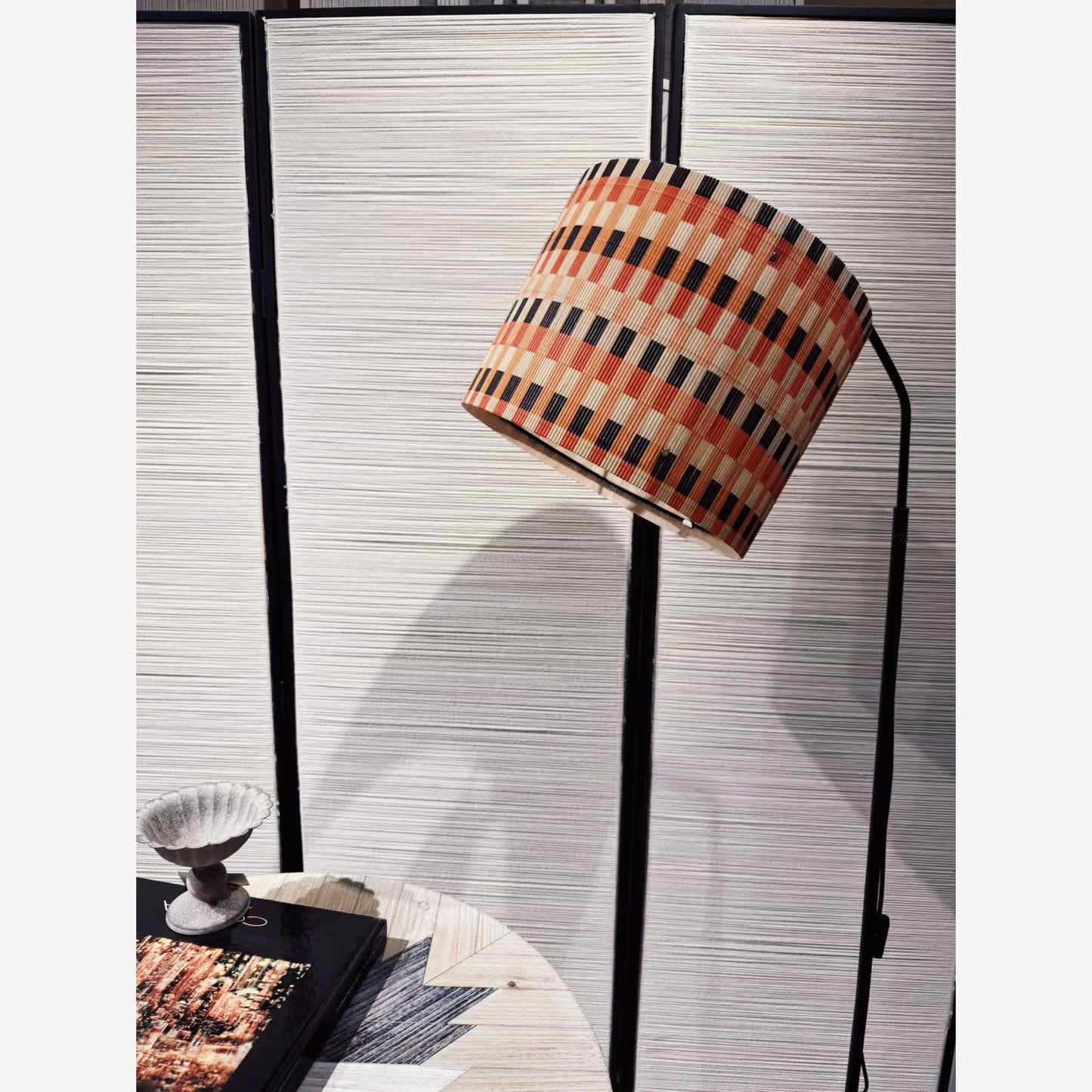 bamboo lamp shade, modern lamp, groovy unique,Simple Grid,Floor Lamps, Table Lamps, Chandelier Lamp, Lamp Replacement Accessories E27, 30x23cm