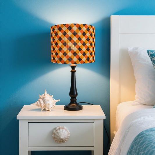 lamp shade, bamboo, modern lamp, Floor Lamps, Table Lamps, Chandelier Lamp, colorful grid, Lamp Replacement Accessories E27, 30x23cm