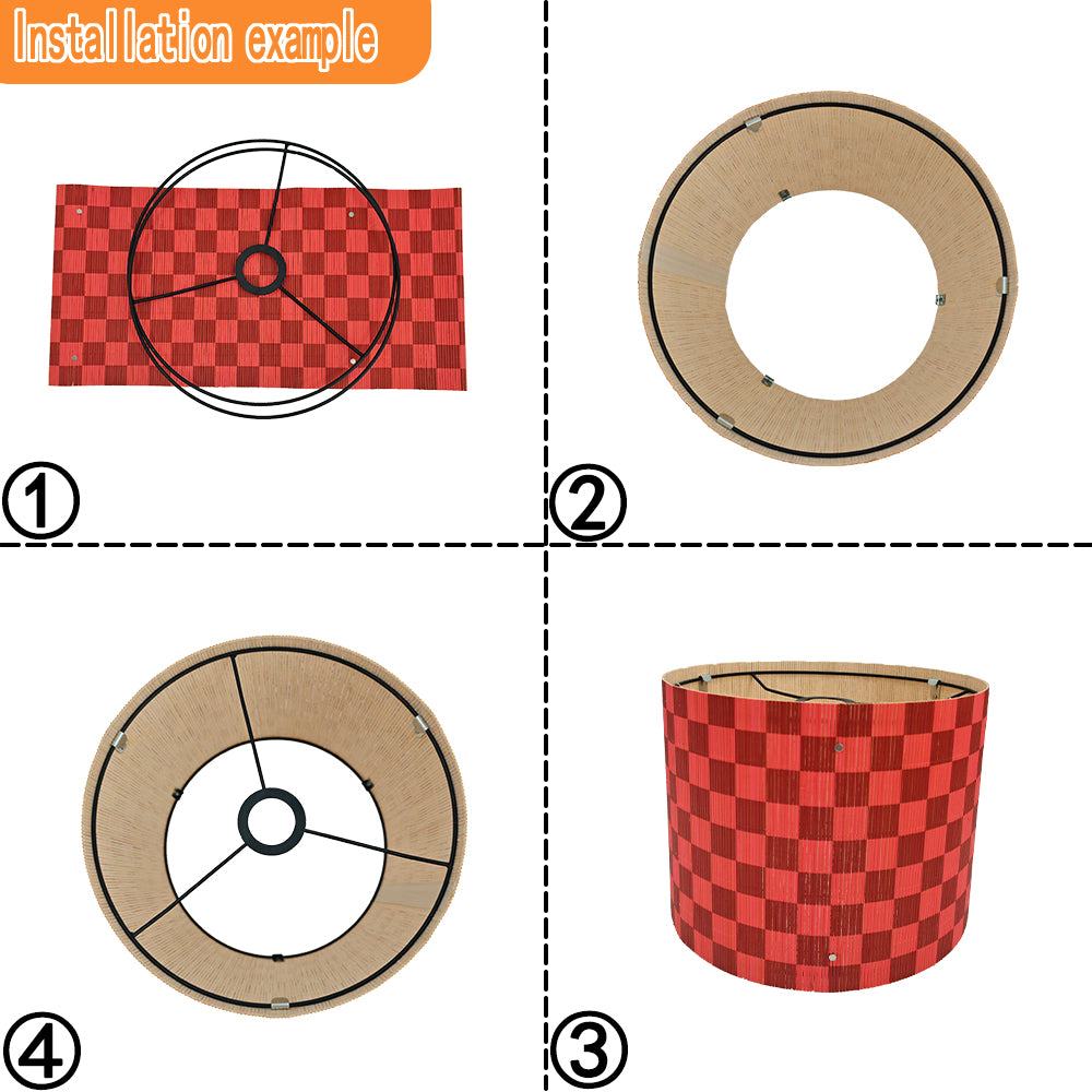 bamboo lamp shade, modern lamp, groovy unique, Floor Lamps, Table Lamps, Chandelier Lamp, Grid design, Lamp Replacement Accessories E27, 30x23cm