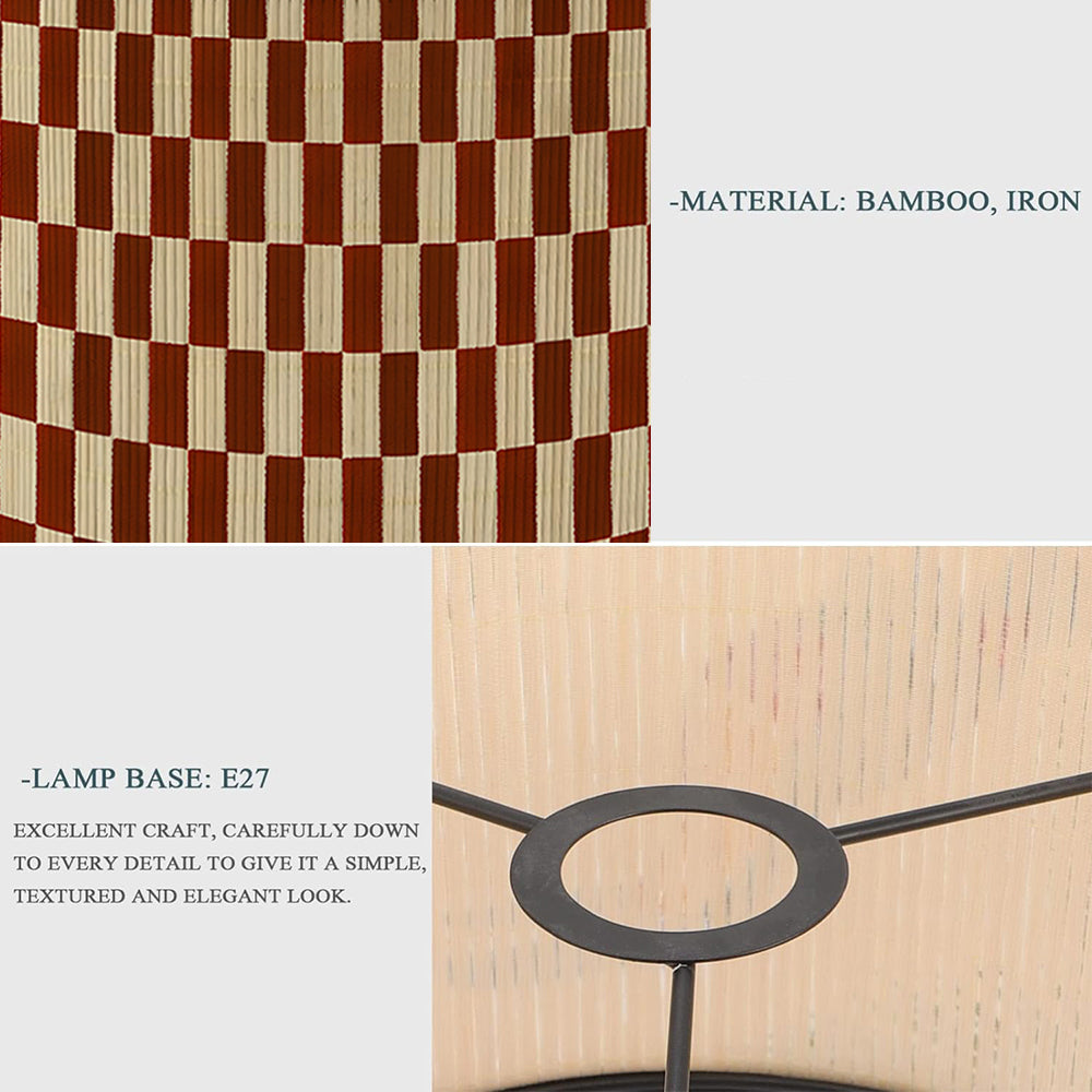 bamboo lamp shade, modern lamp, groovy unique,Simple Grid,Floor Lamps, Table Lamps, Chandelier Lamp, Lamp Replacement Accessories E27, 30x23cm