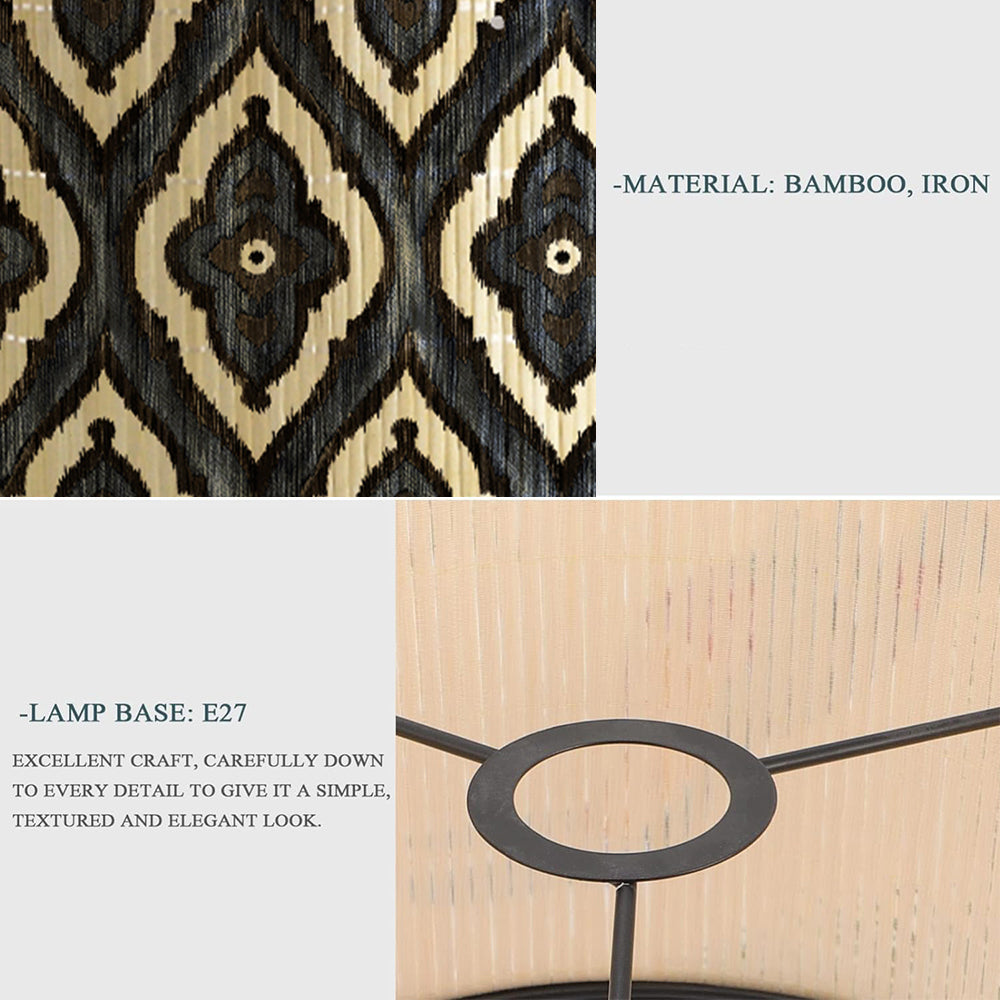 lamp shade bamboo, rustic style, groovy unique,Floor Lamps, Table Lamps, Chandelier Lamp, bucket shaped translucent lampshade, Lamp Replacement Accessories E27, 30x20cm
