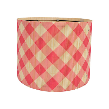 bamboo lamp shade, modern lamp, Groovy unique, Floor Lamps, Table Lamps, Chandelier Lamp, Pink Grid, Lamp Replacement Accessories E27, 30x23cm