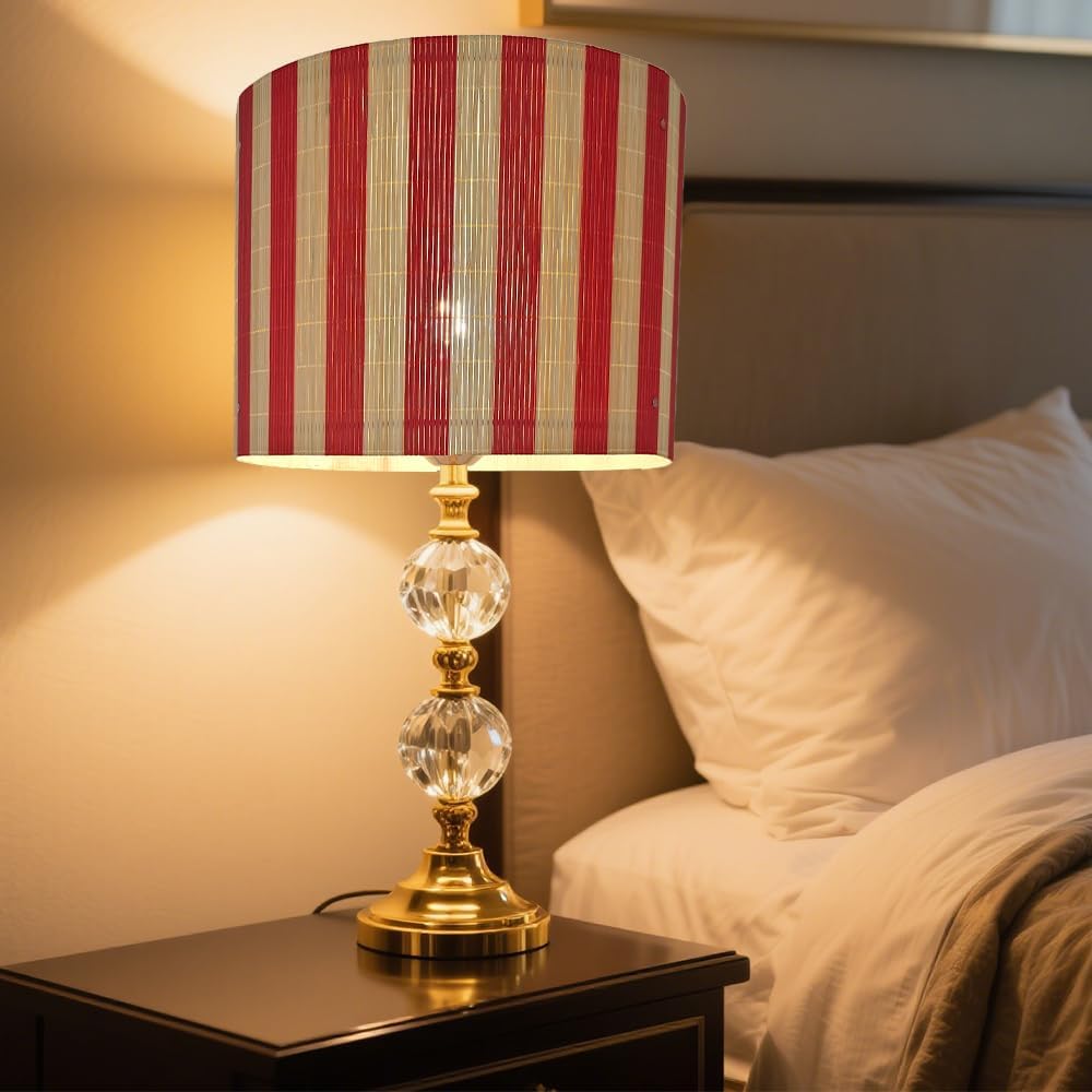 bamboo lamp shade, modern lamp, groovy unique,Floor Lamps, Table Lamps, Chandelier Lamp, stripe design, Lamp Replacement Accessories E27, 30x23cm