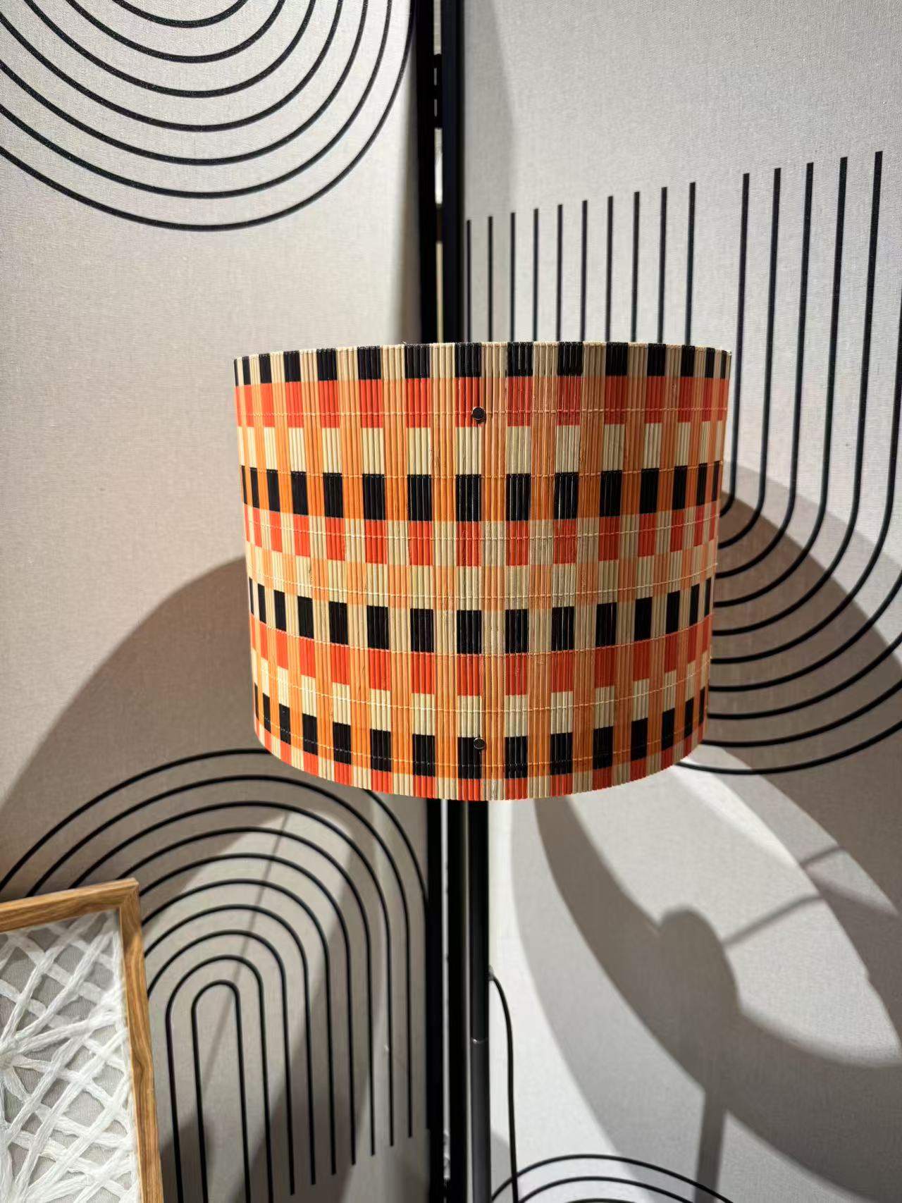 bamboo lamp shade, modern lamp, groovy unique,Simple Grid,Floor Lamps, Table Lamps, Chandelier Lamp, Lamp Replacement Accessories E27, 30x23cm
