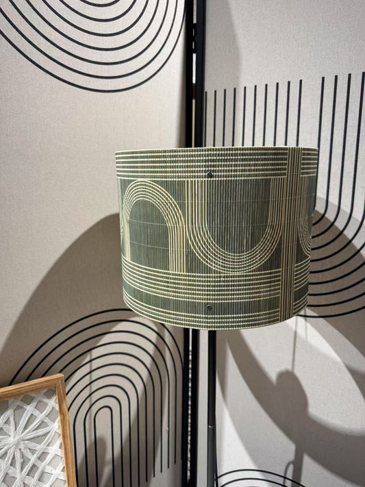 lamp shade bamboo,rustic style, groovy unique,Floor Lamps, Table Lamps, Chandelier Lamp, green, Lamp Replacement Accessories E27, 30x23cm