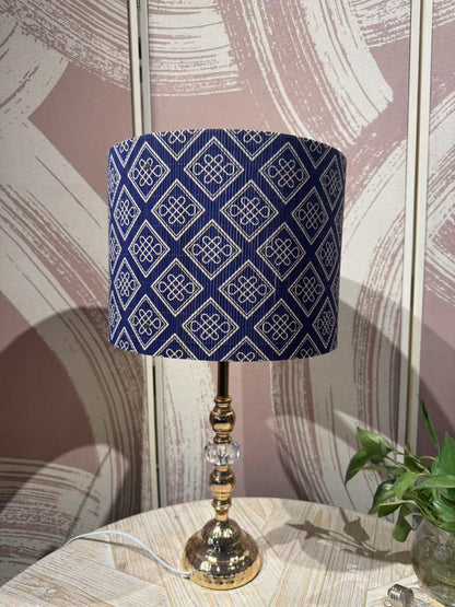 lamp shade,bamboo, traditional style, Floor Lamps, Table Lamps, Chinese knot, navy blue, Lamp Replacement Accessories E27, 30x23cm