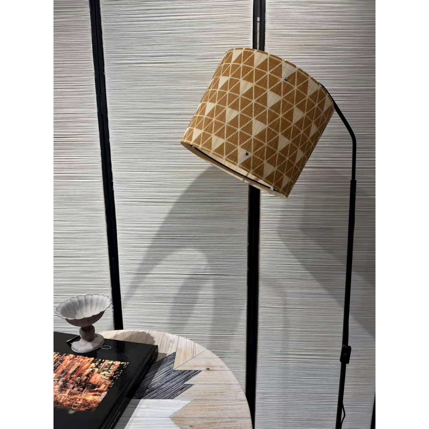 lamp shade, bamboo, modern lamp, Floor Lamps, Table Lamps, Chandelier Lamp, Elegant,Black & Orange, Lamp Replacement Accessories E27, 30x23cm
