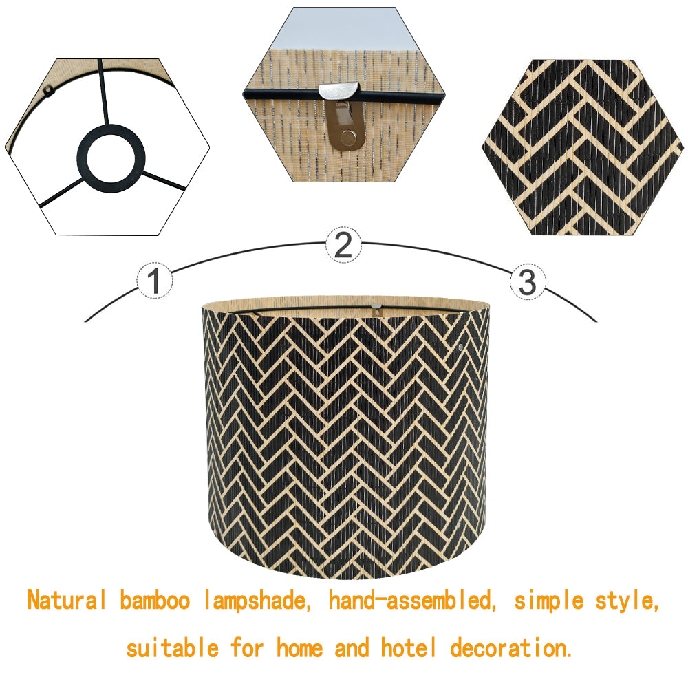 bamboo lamp shade, modern lamp, Floor Lamps, Table Lamps, Chandelier Lamp, black design, Lamp Replacement Accessories E27, 30x23cm
