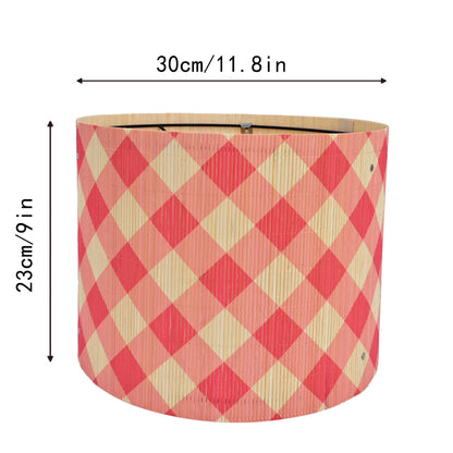 bamboo lamp shade, modern lamp, Groovy unique, Floor Lamps, Table Lamps, Chandelier Lamp, Pink Grid, Lamp Replacement Accessories E27, 30x23cm