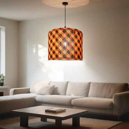 lamp shade, bamboo, modern lamp, Floor Lamps, Table Lamps, Chandelier Lamp, colorful grid, Lamp Replacement Accessories E27, 30x23cm