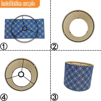 lamp shade, bamboo, modern lamp, Floor Lamps, Table Lamps, Chandelier Lamp,Navy Blue, Elegant&Grovvy, Lamp Replacement Accessories E27, 30x23cm