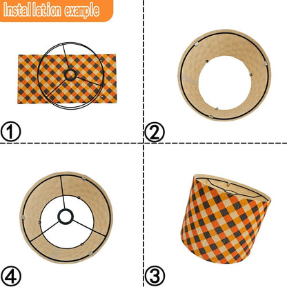 lamp shade, bamboo, modern lamp, Floor Lamps, Table Lamps, Chandelier Lamp, colorful grid, Lamp Replacement Accessories E27, 30x23cm