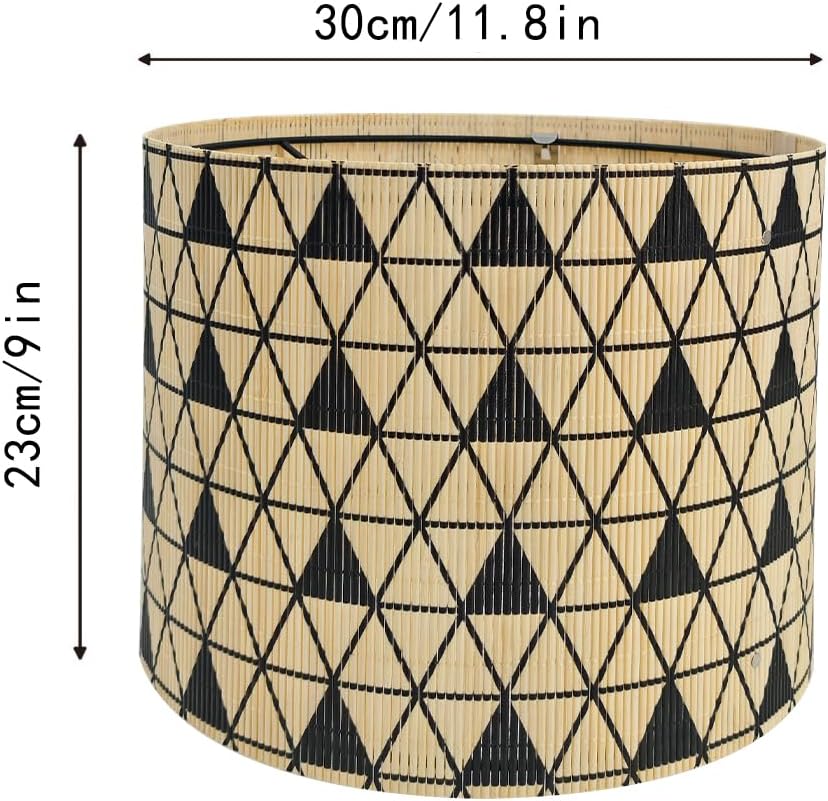 lamp shade, bamboo, modern lamp, Floor Lamps, Table Lamps, Chandelier Lamp, Elegant,Black & Orange, Lamp Replacement Accessories E27, 30x23cm