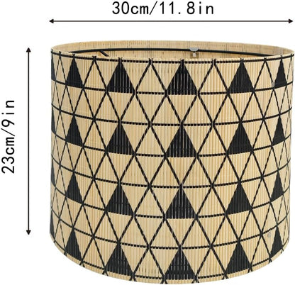 lamp shade, bamboo, modern lamp, Floor Lamps, Table Lamps, Chandelier Lamp, Elegant,Black & Orange, Lamp Replacement Accessories E27, 30x23cm