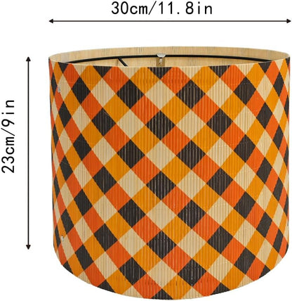 lamp shade, bamboo, modern lamp, Floor Lamps, Table Lamps, Chandelier Lamp, colorful grid, Lamp Replacement Accessories E27, 30x23cm