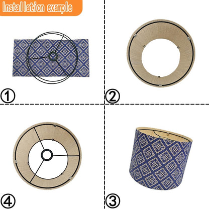 lamp shade,bamboo, traditional style, Floor Lamps, Table Lamps, Chinese knot, navy blue, Lamp Replacement Accessories E27, 30x23cm