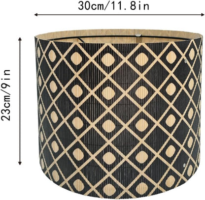 lamp shade,bamboo, groovy unique, modern lamp, Floor Lamps, Table Lamps, Chandelier Lamp, Black, Lamp Replacement Accessories E27, 30x23cm