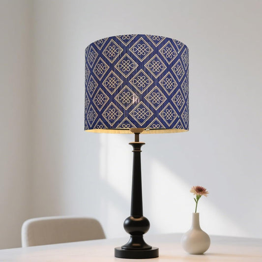 lamp shade,bamboo, traditional style, Floor Lamps, Table Lamps, Chinese knot, navy blue, Lamp Replacement Accessories E27, 30x23cm