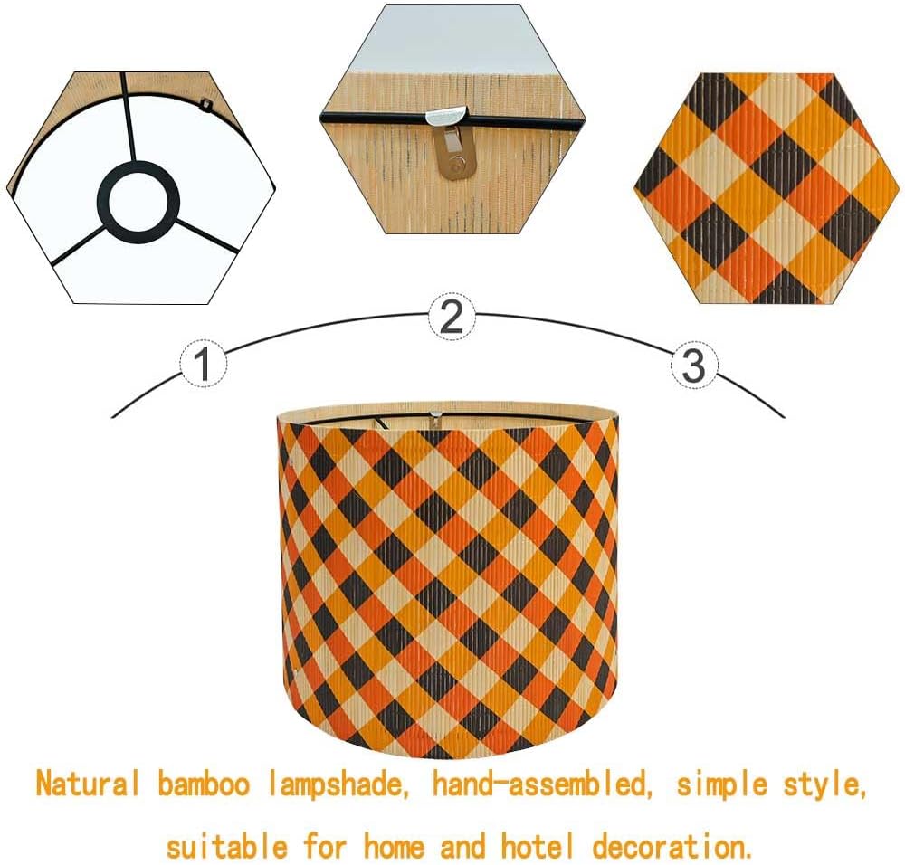 lamp shade, bamboo, modern lamp, Floor Lamps, Table Lamps, Chandelier Lamp, colorful grid, Lamp Replacement Accessories E27, 30x23cm