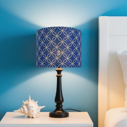 lamp shade, bamboo, modern lamp, Floor Lamps, Table Lamps, Chandelier Lamp,Navy Blue, Elegant&Grovvy, Lamp Replacement Accessories E27, 30x23cm