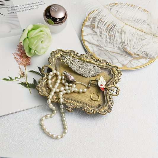 Jewelry Organizer Tray, Nordic Vintage Gold Ring Dish, gifts for women,Women's Birthday and Wedding Gift, Wedding Ring Tray