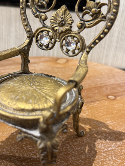 French Retro Court Chair, Antique Alloy Old Craftsmanship, Home Garden Tabletop Decorative Ornament