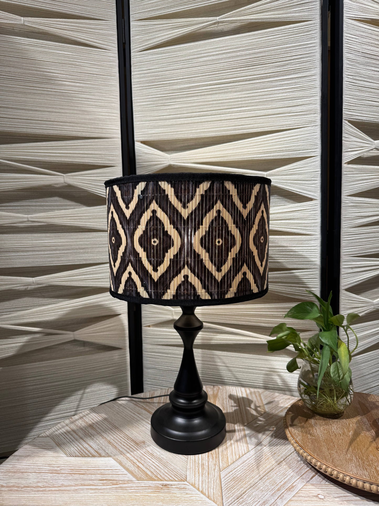 lamp shade bamboo, rustic style, groovy unique,Floor Lamps, Table Lamps, Chandelier Lamp, bucket shaped translucent lampshade, Lamp Replacement Accessories E27, 30x20cm