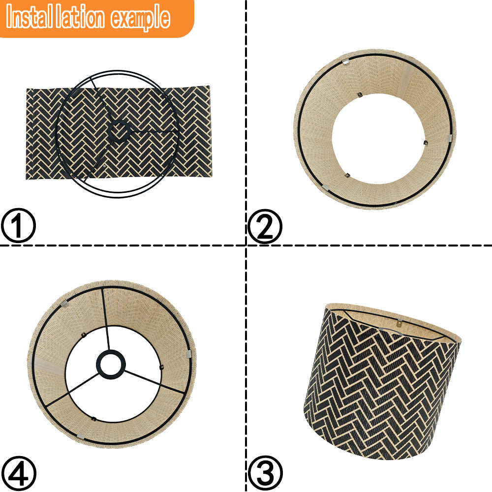 bamboo lamp shade, modern lamp, Floor Lamps, Table Lamps, Chandelier Lamp, black design, Lamp Replacement Accessories E27, 30x23cm