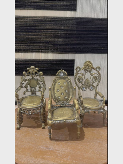 French Retro Court Chair, Antique Alloy Old Craftsmanship, Home Garden Tabletop Decorative Ornament