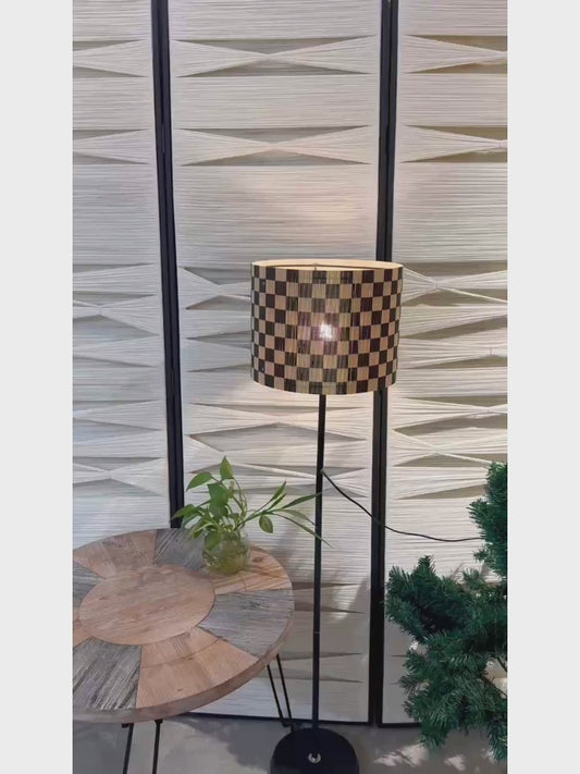 bamboo lamp shade, modern lamp, groovy unique, Floor Lamps, Table Lamps, Chandelier Lamp, Grid design, Lamp Replacement Accessories E27, 30x23cm