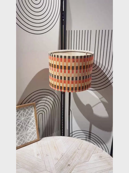 bamboo lamp shade, modern lamp, groovy unique,Simple Grid,Floor Lamps, Table Lamps, Chandelier Lamp, Lamp Replacement Accessories E27, 30x23cm