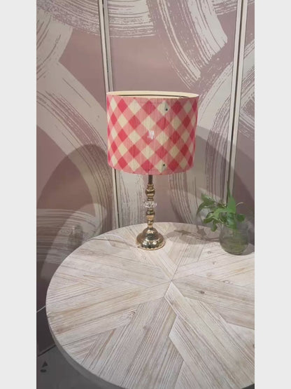 bamboo lamp shade, modern lamp, Groovy unique, Floor Lamps, Table Lamps, Chandelier Lamp, Pink Grid, Lamp Replacement Accessories E27, 30x23cm