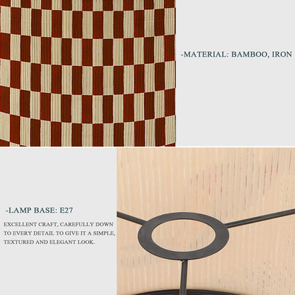 bamboo lamp shade, modern lamp, groovy unique,Simple Grid,Floor Lamps, Table Lamps, Chandelier Lamp, Lamp Replacement Accessories E27, 30x23cm